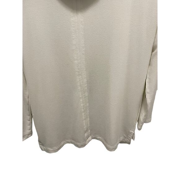 Hoodie White Slouchy Lightweight drop shoulder high low hem pockets Size S/P - Picture 5 of 9